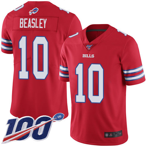 Men Buffalo Bills #10 Cole Beasley Limited Red Rush Vapor Untouchable 100th Season NFL Jersey